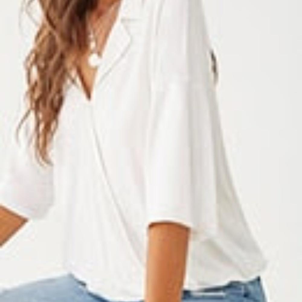 Surplice Notched-Collar Top